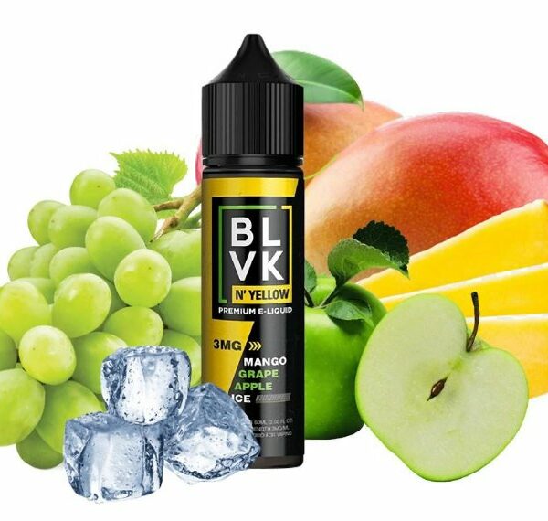 LÍQUIDO MANGO GRAPE APPLE ICE - N´YELLOW PREMIUM - BLVK UNICORN