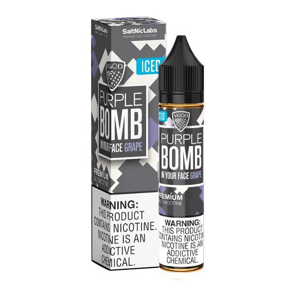 LÍQUIDO PURPLE BOMB GRAPE ICED - SALTNIC / SALT NICOTINE - VGOD