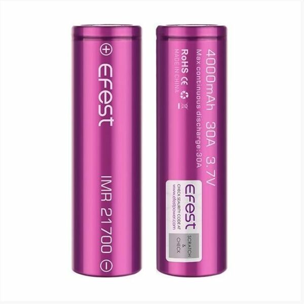 BATERIA LI-ION 21700 EFEST PURPLE 3.7V 4000MAH HIGH DRAIN 30A - UNITÁRIO