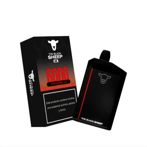 POD DESCARTÁVEL 2% NICSALT 6000 PUFFS - STRAWBERRY ICE - THE BLACK SHEEP