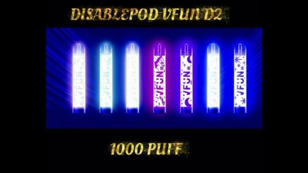 POD DESCARTÁVEL VFUN D2 LED FLASH EDITION 5% NICSALT 1000 PUFFS 3.2ML - QUAWINS