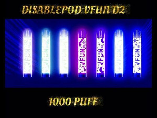 POD DESCARTÁVEL VFUN D2 LED FLASH EDITION 5% NICSALT 1000 PUFFS 3.2ML - QUAWINS