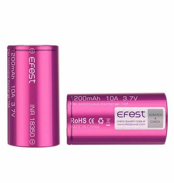 BATERIA EFEST 18350 3.7V 1200 MAH HIGH DRAIN 10A - UNITÁRIO