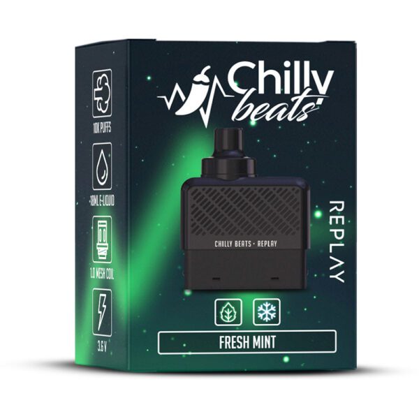 CARTUCHO ( REFIL ) REPLAY 10K PUFFS - FRESH MINT - CHILLY BEATS