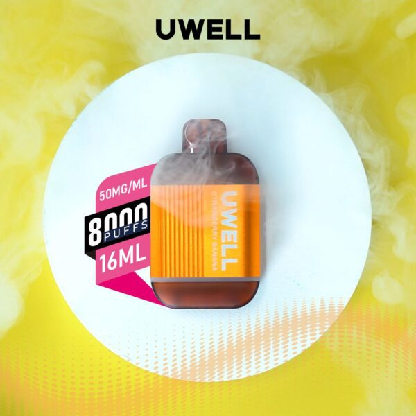 pod descartável uwell be8000 strawberry banana